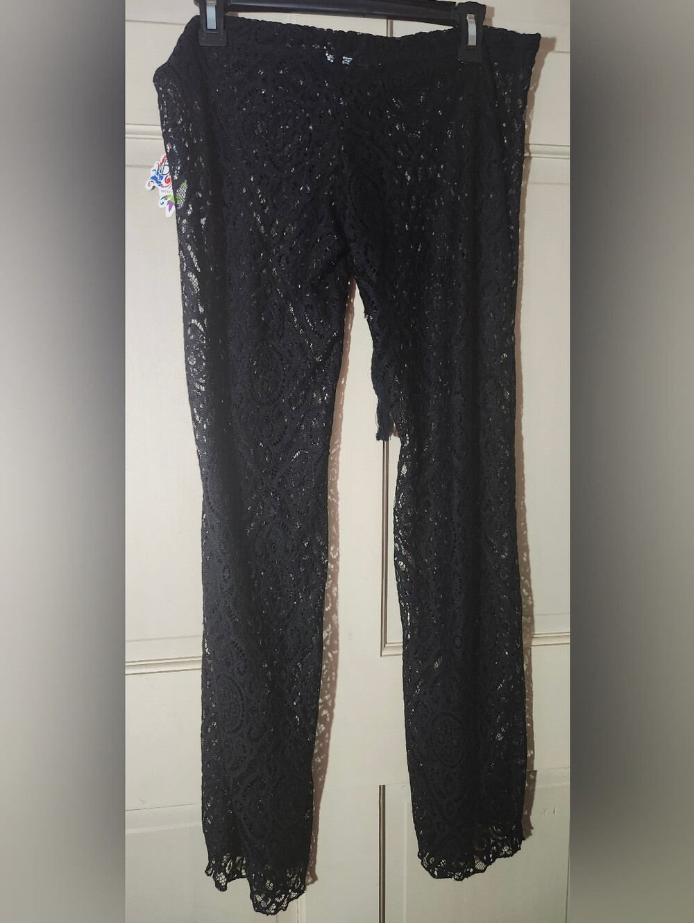 BECCA Black Lace Swim Coverup Pants - Picture 3 of 6